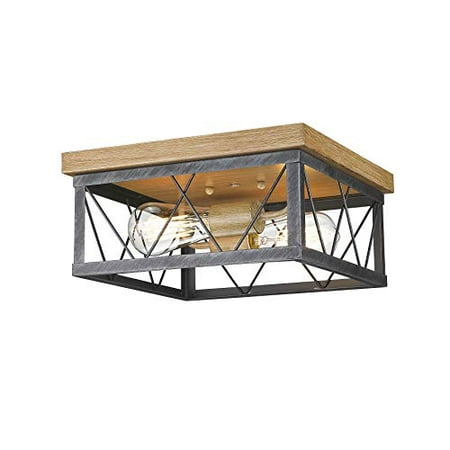 

Odeums Flush Mount Light Fixture Farmhouse Outdoor Indoor Flush Mount Ceiling Lighting 2-Light Close to Ceiling Lights