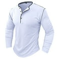 thumbnail image 3 of Drindf Mens Henley Shirts Classic Fit Long Sleeve T Shirt Beach Vacation Tops Casual Button Up Tshirts Lightweight Crewneck Muscle Tee Shirts, 3 of 8