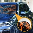 thumbnail image 4 of Foldable Car Windshield Sunshade UV Sun Visor Protector Blocks UV Rays Keeps Vehicle Cool 53x23.5 Inch Orange and Black Flames, 4 of 8