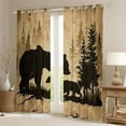 thumbnail image 2 of Manfei Brown Bear Adult Blackout Curtains Set of 2 (52x84 Each), Rustic Animal Wildlife Window Curtains, Vintage Countryside Curtains and Drapes, Curtains and Drapes Decor, 2 of 6