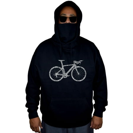 Men's Sketch Bike Black Mask Hoodie Sweater Large