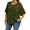 Naval Green, variant on Women's Plus Size Tops Summer Short Sleeve V-Neck Ruffle Trim Loose Fit Solid Color Casual Blouse 1X-5X