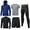 BLUE-GREY, variant on BUYJYA 5Pcs Men's Workout Set Gym Clothing Compression Leggings Shorts Shirt Long Sleeve Top for Running