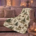 thumbnail image 6 of Woodland Wilderness Bears Bucks Rustic Lodge Autumn, Peaceful Mountain Lake Scene, Warm Flannel Blanket for Cabin and Lodge, Outdoor Lovers Christmas Gift, Festive Home Decor, 6 of 9