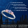 thumbnail image 2 of Gem Stone King 10K Two Tone Gold Blue Tanzanite and Pink Lab Grown Diamond Engagement Ring for Women | 0.96 Cttw | Round 5MM | Gemstone December Birthstone | Size 7, 2 of 6