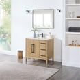 thumbnail image 3 of Laurel 36" Wood Vanity in Weathered Fir Calacatta White Quartz Top with Mirror, 3 of 13