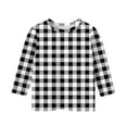 thumbnail image 4 of GaThRRgYP Summer Tops,Womens Tops Dressy Blouse,Children's Solid Color 3/4 Sleeve Round Neck Tops/shirt Black#1 150, 4 of 4