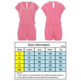 thumbnail image 2 of Wosthever Mono de verano liso de algodón con cuello en V para mujer, mono de manga corta para niña Deportes acuáticos Rosado SG, 2 of 5
