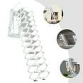 thumbnail image 4 of Peakora Folding Attic Ladder White Max. 881.85lbs 12 Steps Loft Telescoping Ladder Wall Mounted Folding Pulldown Stairs, 4 of 22