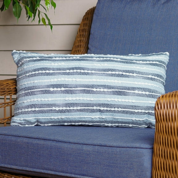 Elsie & Zoey Romy 12X22" Handwoven Striped Indoor/Outdoor Throw Pillow for Women