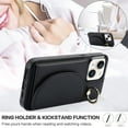 thumbnail image 6 of Wallet Case Compatible with iPhone 13 with Card Holder,RFID Blocking,360°Rotation Finger Ring Stand Leather Cover,Drop Protection with Magnetic Snap Phone Case iPhone 13, Black, 6 of 9