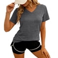 thumbnail image 4 of Mgmyaa Women's Quick-Dry Sports Top V-Neck Short Sleeve Solid Color Slim Fit Breathable for Summer Running and Gym, 4 of 8