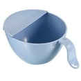 thumbnail image 1 of Unique Bargains Rice Washing Bowl Kitchen Strainer Colander Bowl Drain Basket for Fruits Vegetables Cleaning - Light Blue, 1 of 6