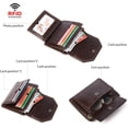 thumbnail image 2 of Chain Wallets for Men Rfid Blocking Genuine Leather Bifold Stylish Mens Wallet Credit card With Coin Pocket (COFFEE4), 2 of 6