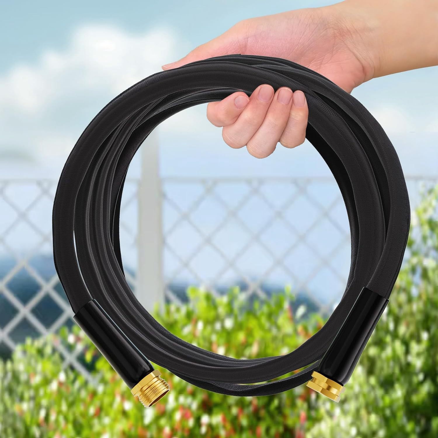 25Ft High Pressure Non-Extendable Garden Hose, Ultra-Light & Flexible Flexible Water Hose for Car Washing & Gardening