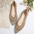thumbnail image 6 of HaiMao Ballet Flats Shoes for Women Knit Mesh Flats Shoes Womens Dressy Comfortable Pointed Toe Washable Slip On Flat Brown 7(39), 6 of 9