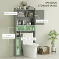 thumbnail image 6 of Resenkos Modern Over-The-Toilet Storage Cabinet with 2 Doors and Built-In Toilet Paper Holder, Gray, 6 of 7