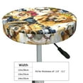 thumbnail image 4 of Picia Watercolor Dogs Pattern Round Stool Covers Comfy Seat Covers Stretch Removable Washable Chair Slipcover Round Bar Chair Cushion Cover-12 inch, 4 of 7