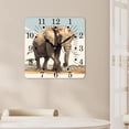 thumbnail image 4 of 10 Inch Wall Clock Battery Operated Square Clock for Office, Kitchen, Outdoor, Living Room,Animal Sketch Style Mammal Modern Detailed Beautiful, 4 of 4
