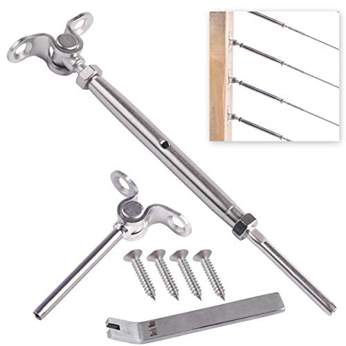 Deck Man T316-Stainless Steel Adjustable Angle 18 Cable Railing KitHardware for Wood PostxFF0CMarine Grade 30 Pairs