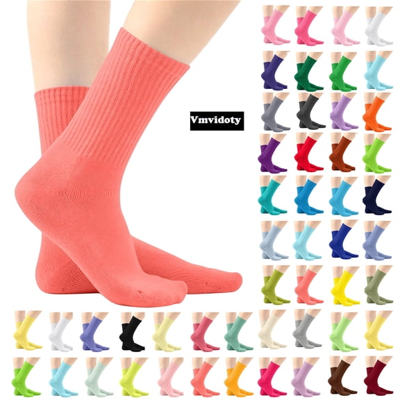 Socks for Active Girls Boys Toddler Children 5-13 Years Old Light Red 5-13Years