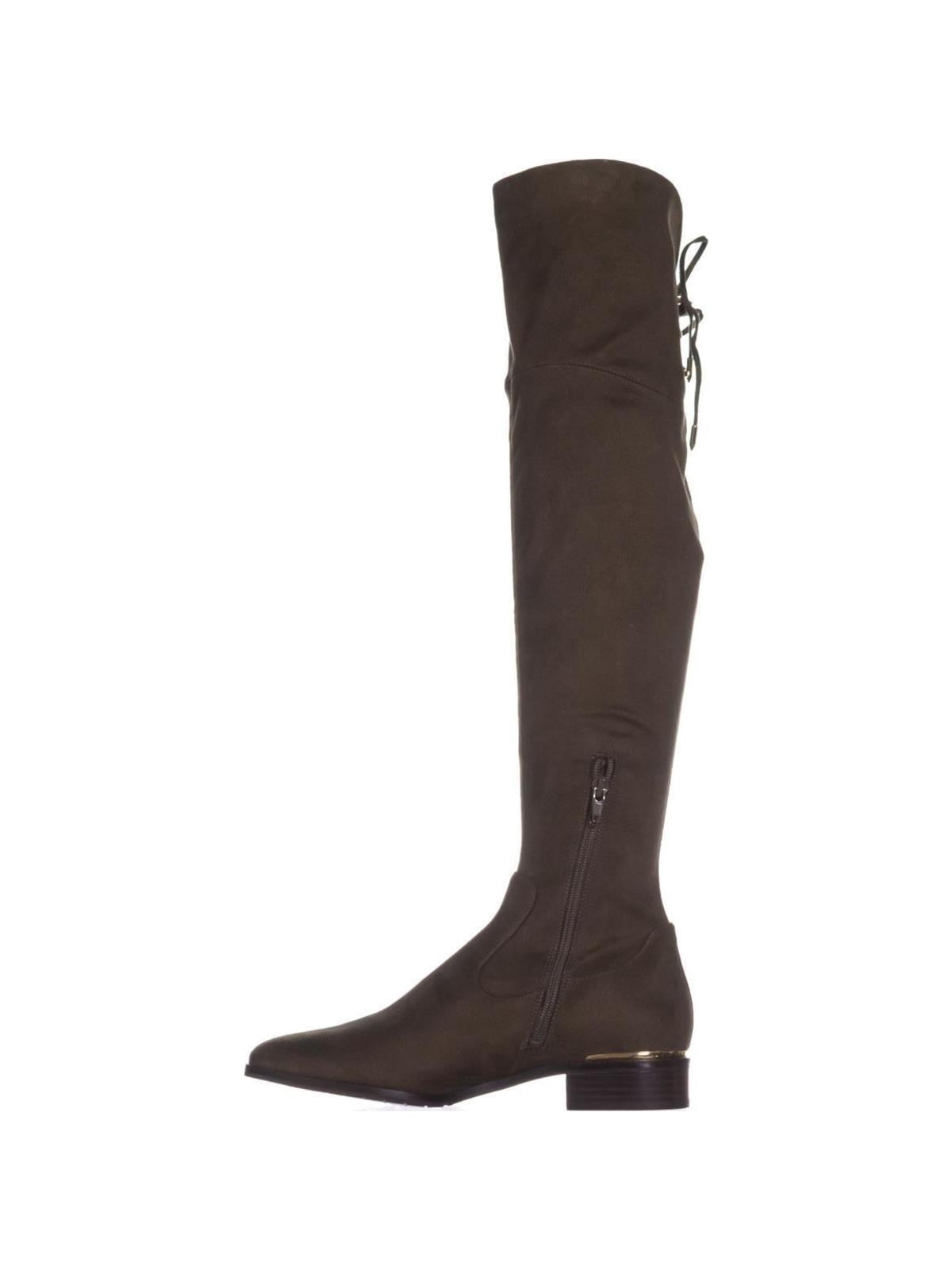 dark green knee high boots