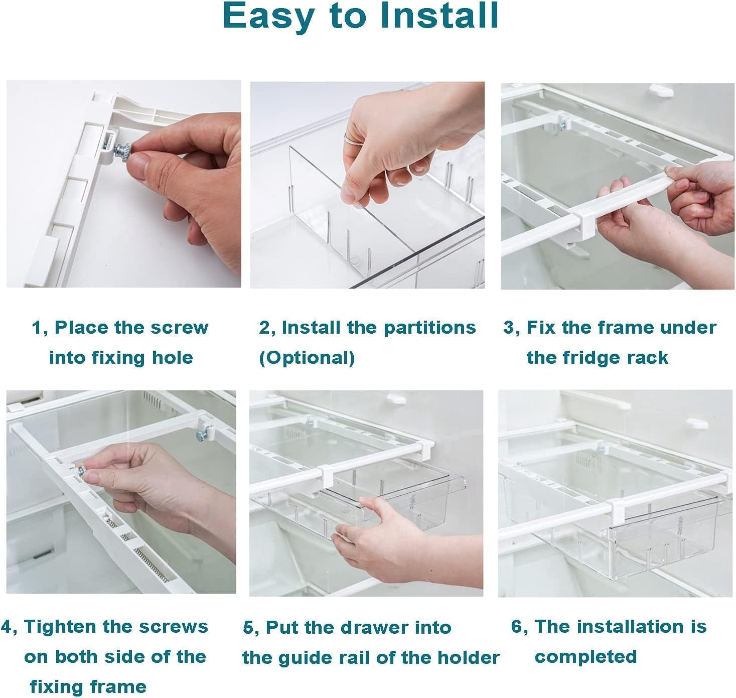 Refrigerator Organizer Bins - Egg Drawer Fridge Shelf Holder Storage Box for Fruits & Vegetables (1 Pack)
