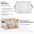thumbnail image 2 of Coolnut Large Foldable Storage Bin Rose Colorful Flowers Fabric Storage Baskets Collapsible Decorative Baskets Organizing Basket Bin with PU Handles for Shelves Home Closet-1Pack Decor Gifts, 2 of 7