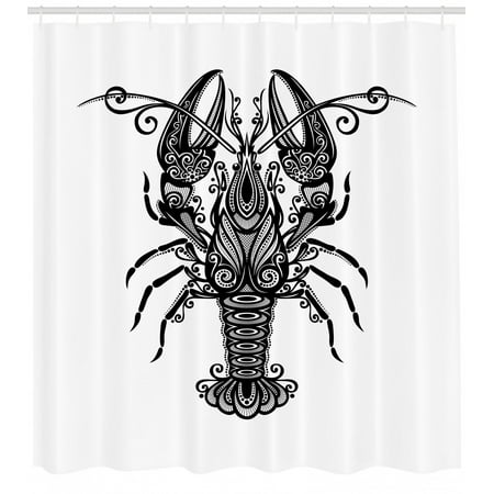 Lobster Shower Curtain Oriental Tattoo Style Print Of Lobster
