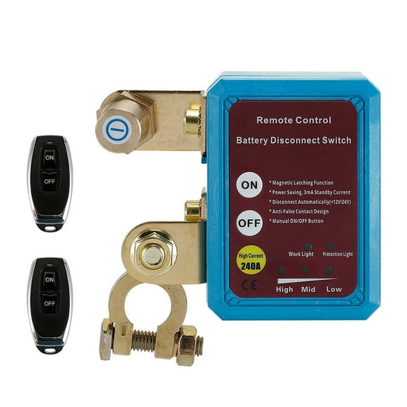 Remote Battery Disconnect Switch, 12V/24V 240A Car Battery Kill Switch Digital Display Kill Switch For Cars SUVs MPVs Pickup Trucks