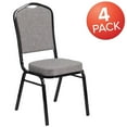 thumbnail image 4 of 4 Pk. HERCULES Series Crown Back Stacking Banquet Chair in Gray Fabric - Black Frame, 4 of 9