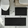 thumbnail image 6 of Findosom 3pcs Bathroom Rugs Set with U-Shaped Mat,Non Slip Machine Washable Wave Bath Mat,Ultra Soft Plush Shower Rugs for Bathroom,Tub,Shower20"x32"+20"x59"+U 20"x24"Black, 6 of 11