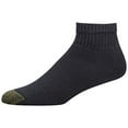 thumbnail image 3 of GOLDTOE Men's 656p Cotton Ankle Athletic Socks, Multipairs Large Black (6-pairs), 3 of 3