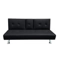 thumbnail image 1 of Sofá Cama HomeTrends Negro con portavasos central, 1 of 4