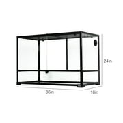 REPTIZOO Reptile Glass Terrarium, Double Hing Doors with Screen Ventilation Knock Down Terrarium 36×18×24