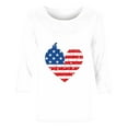 thumbnail image 4 of 3/4 Length Sleeve Womens Tops Plus Size Heart American Flag T Shirts for 4th of July Independence Day Patriotic Tshirts USA Star Stripes Graphic Tees Casual Crewneck Tunic Top Memorial Day Outfits, 4 of 5