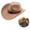 Beige, variant on Clossjun Western Cowboy Hat for Men Women Classic Roll Up Fedora Caps with Buckle Belt Outdoor Activity Beanies Fashion Head Wear