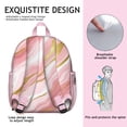 thumbnail image 5 of Pink and Gold Marble Texture Backpack Backpack for School,Cute School Bag,Schoolbag with Adjustable Shoulder Straps & Padded Back,13.8"x11.4"x6", 5 of 6