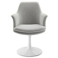thumbnail image 2 of Modway Fauteuil de Salle à Manger Pivotant Rembourré en Blanc Gris Clair, 2 of 10