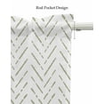 thumbnail image 5 of Sage Green Striped Linen Curtain Valance for Bedroom/Bathroom/Kitchen/Living/Dining Room Window,White Geometric Minimalist Boho Striped Pocket Topper Drapes Decorative Cafe Drapery Panel 54"x18", 5 of 6