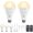2 Pack - 3 Colors, variant on E26 Rechargeable Light Bulb with Remote and Timer, Battery Backup Bulb for Sconces and Lamps, Magnetic Bulbs for Non-Hardwired Fixture, 3 Color Temperatures + 9 RGB Colors, Dimmable, 2 Pack