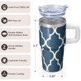 thumbnail image 3 of 20oz Insulated Coffee Mug with Handle and Straw, Geometric Texture Stainless Steel Double Wall Travel Tumbler Leak-Proof, 3 of 5