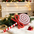 thumbnail image 5 of Clearance Under $1 Christmas Lollipop Ornament, Glitter Candy Hanging Decor, 1PC, 21x8.8cm, Xmas Tree Pendant, Red (A), 5 of 5