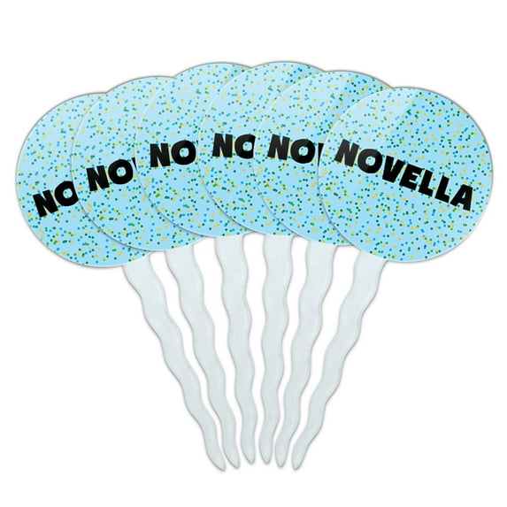 Novella Cupcake Picks Toppers - Set of 6 - Blue Speckles