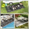 thumbnail image 4 of Outsunny Outdoor Patio Rug, Large Camping Carpet with Carrying Bag, 9' x 18' Waterproof Plastic Straw, Reversible, Black & Gray Rhombus, 4 of 9