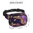 thumbnail image 4 of Fotbe Purple Gold Marble Swirls Cangurera Cuadrada con Estampado de Doble Capa, Bolsa de Cintura Ajustable Mini para Hombres y Mujeres, 4 of 9