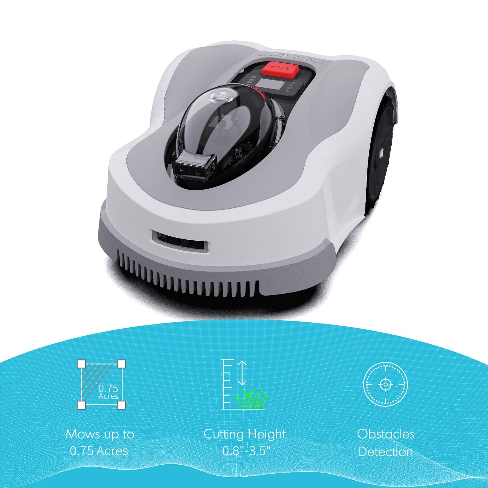 NOVABOT N1000 Robot Lawn Mower Perimeter Wire Free RTK+TOF+Vision Robotic Lawn Mower for 0.75 Acres Cut Height 0.8"-3.5" Adjustable APP Control AI-Assisted Mapping Multi-Zone Manage