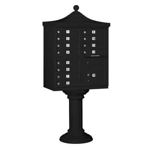 Regency Decorative Cluster Box Unit - 12 A Size Doors - Type II - Black - Private Access