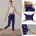 thumbnail image 5 of JUSLIO Womens Capris with Pockets High Elastic Slim Workout Yoga Capris Leggings, 5 of 8