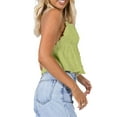 thumbnail image 4 of WIFORNT Women Basic Ruched Camisole Solid Color Ruffle V Neck Sleeveless Crop Tops for Streetwear Clubwear Summer Shirt, 4 of 7